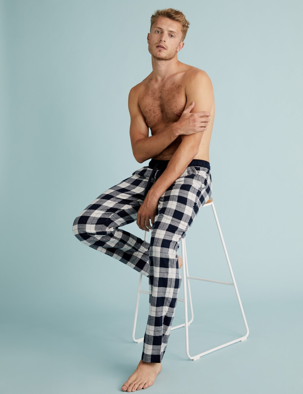 Brushed Cotton Checked Pyjama Bottoms 1 of 2