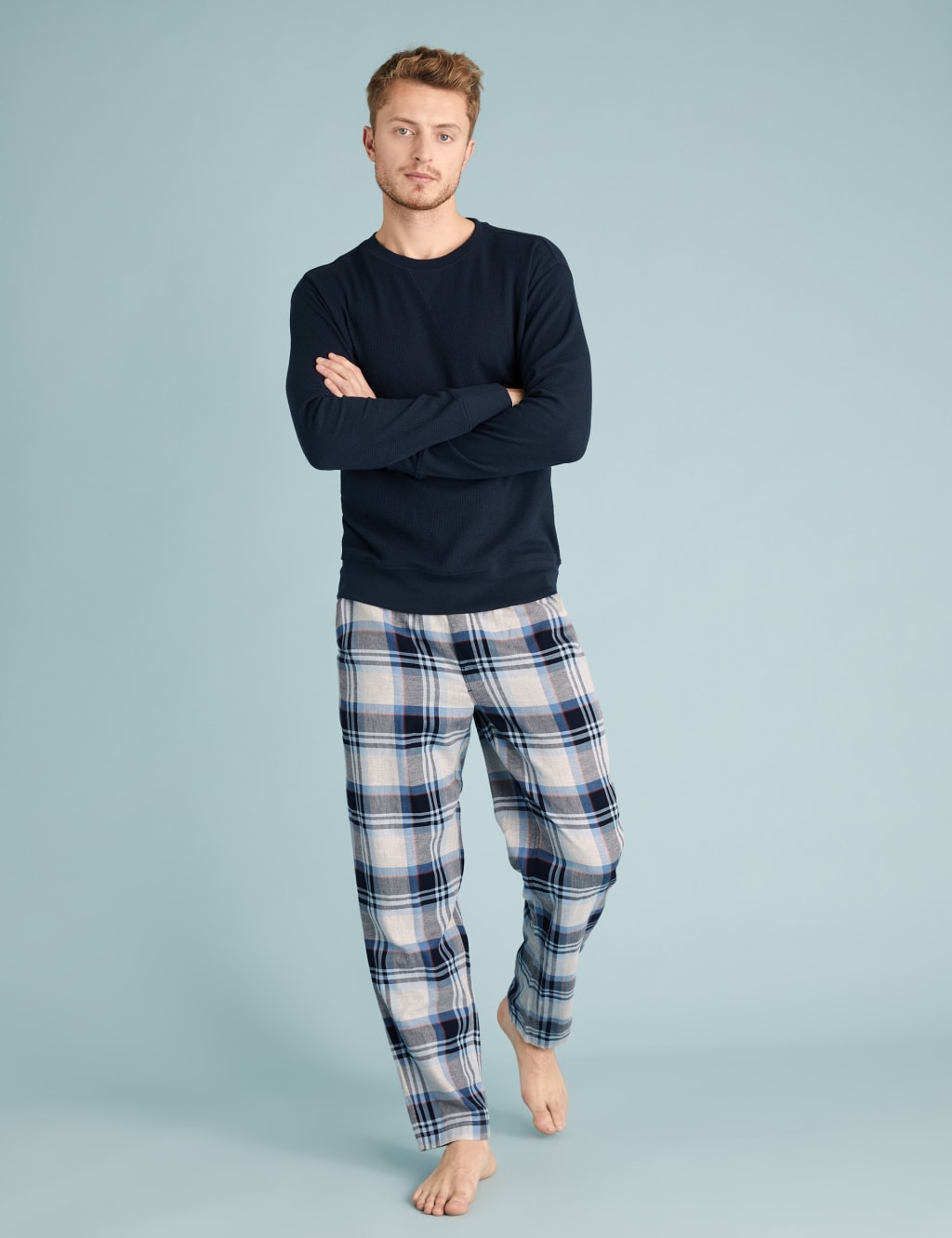 Pure Cotton Checked Pyjama Bottoms M S Collection M S