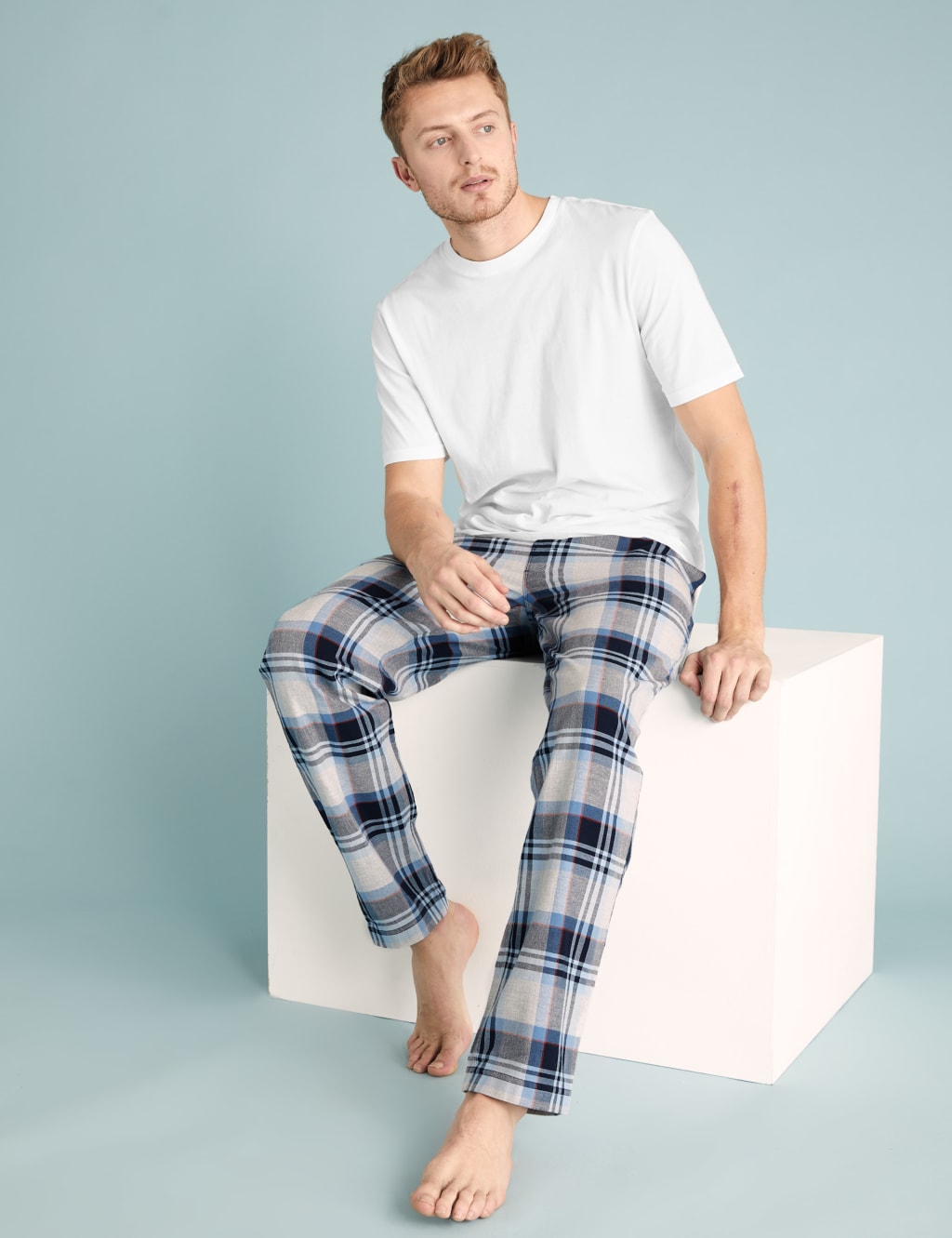 Pure Cotton Checked Pyjama Bottoms 4 of 5