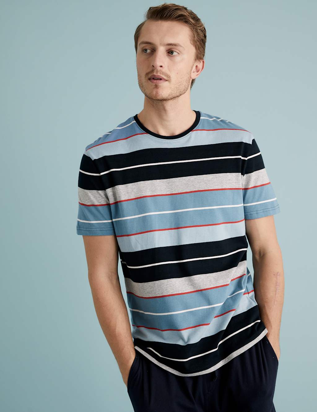 Pure Cotton Striped Loungewear Top 1 of 4