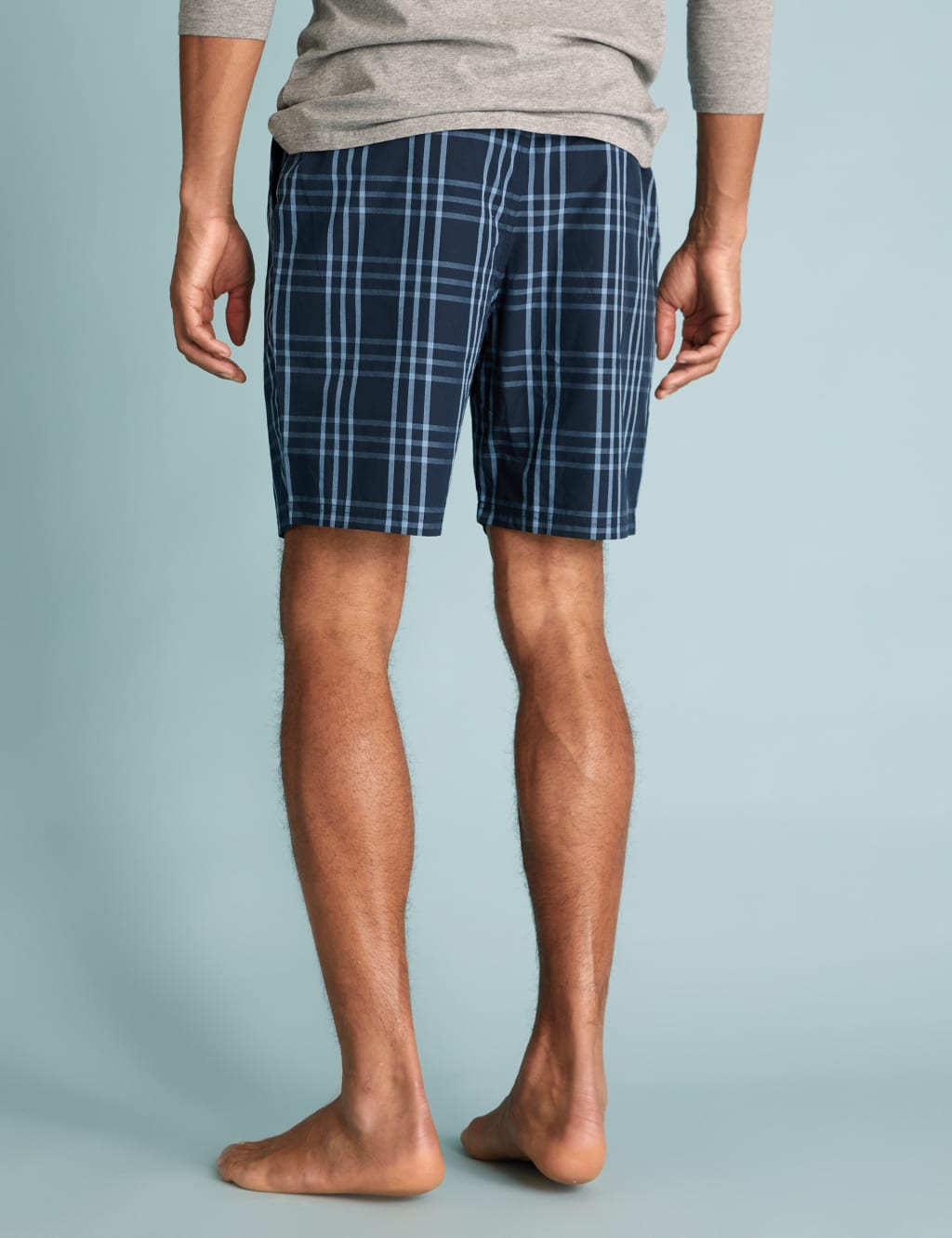 Pure Cotton Checked Loungewear Shorts 3 of 4