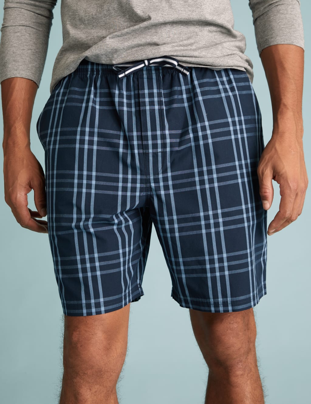 Pure Cotton Checked Loungewear Shorts 4 of 4