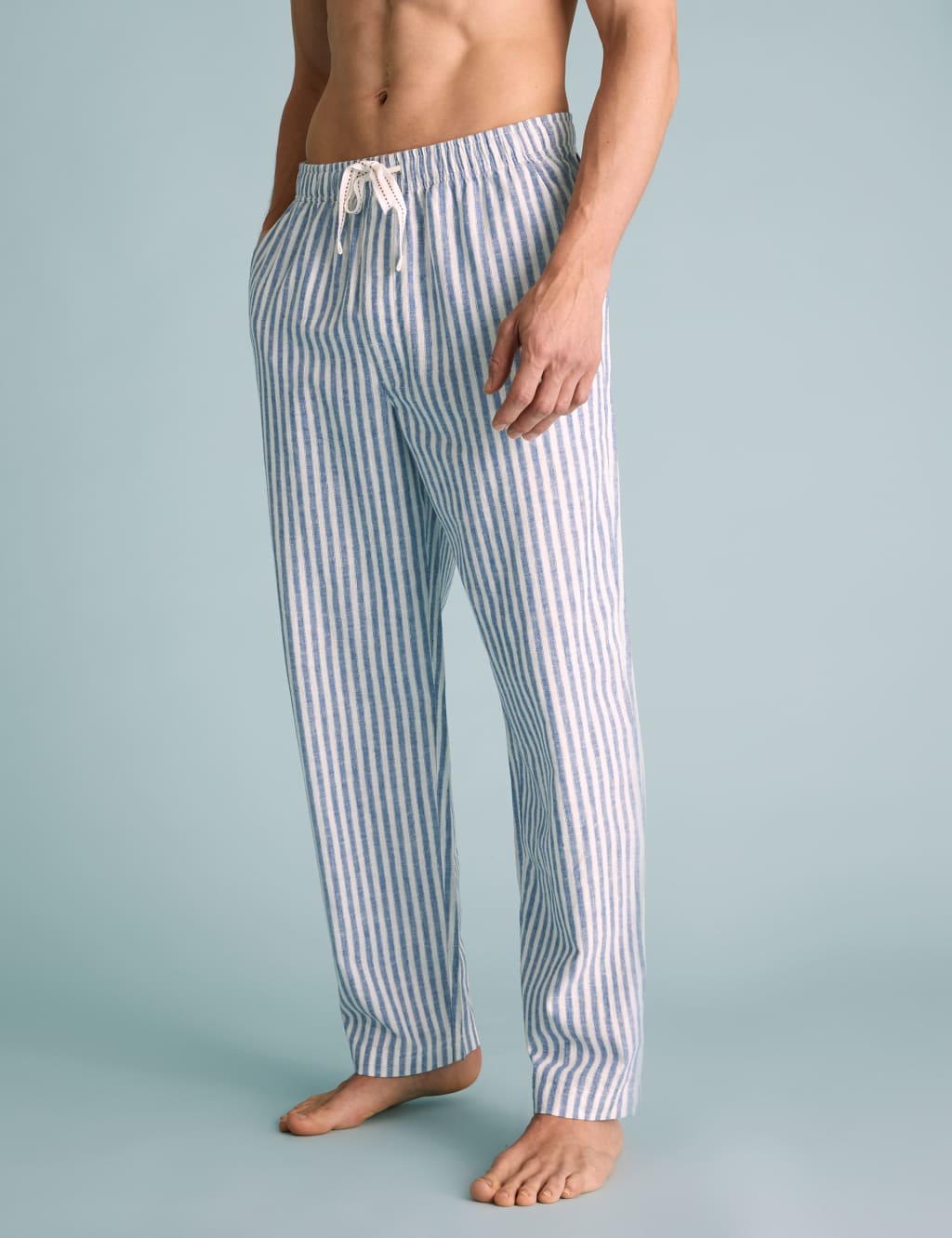 Cotton Linen Striped Pyjama Bottoms 3 of 4