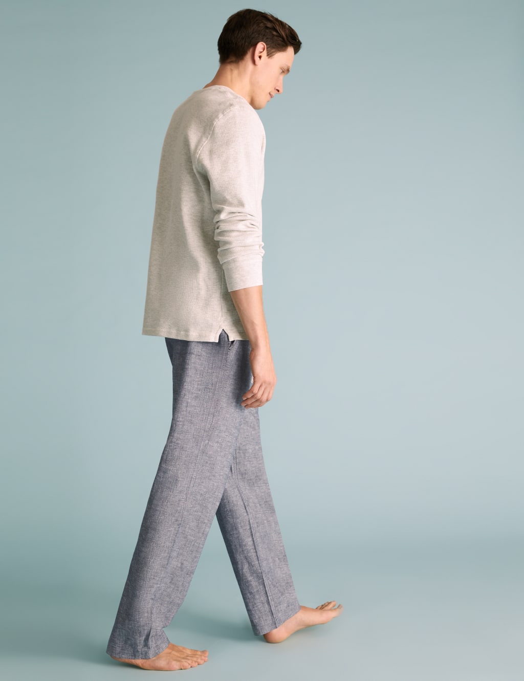 Cotton Linen Chambray Pyjama Bottoms 4 of 5