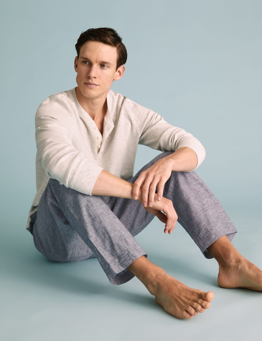 Cotton Linen Chambray Pyjama Bottoms 5 of 5