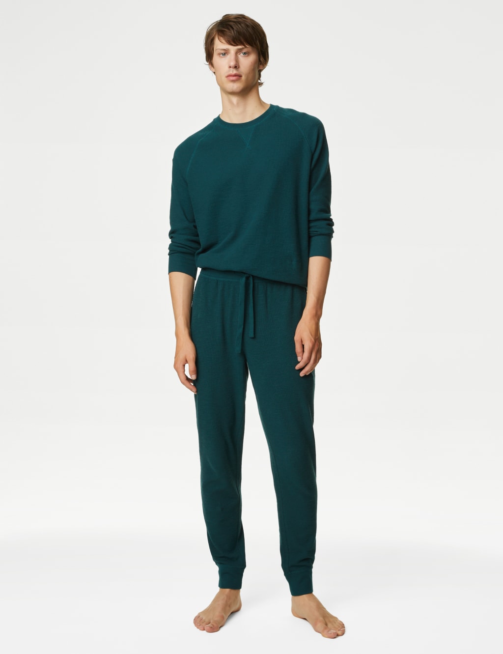 Pure Cotton Waffle Loungewear Sweatshirt 3 of 5