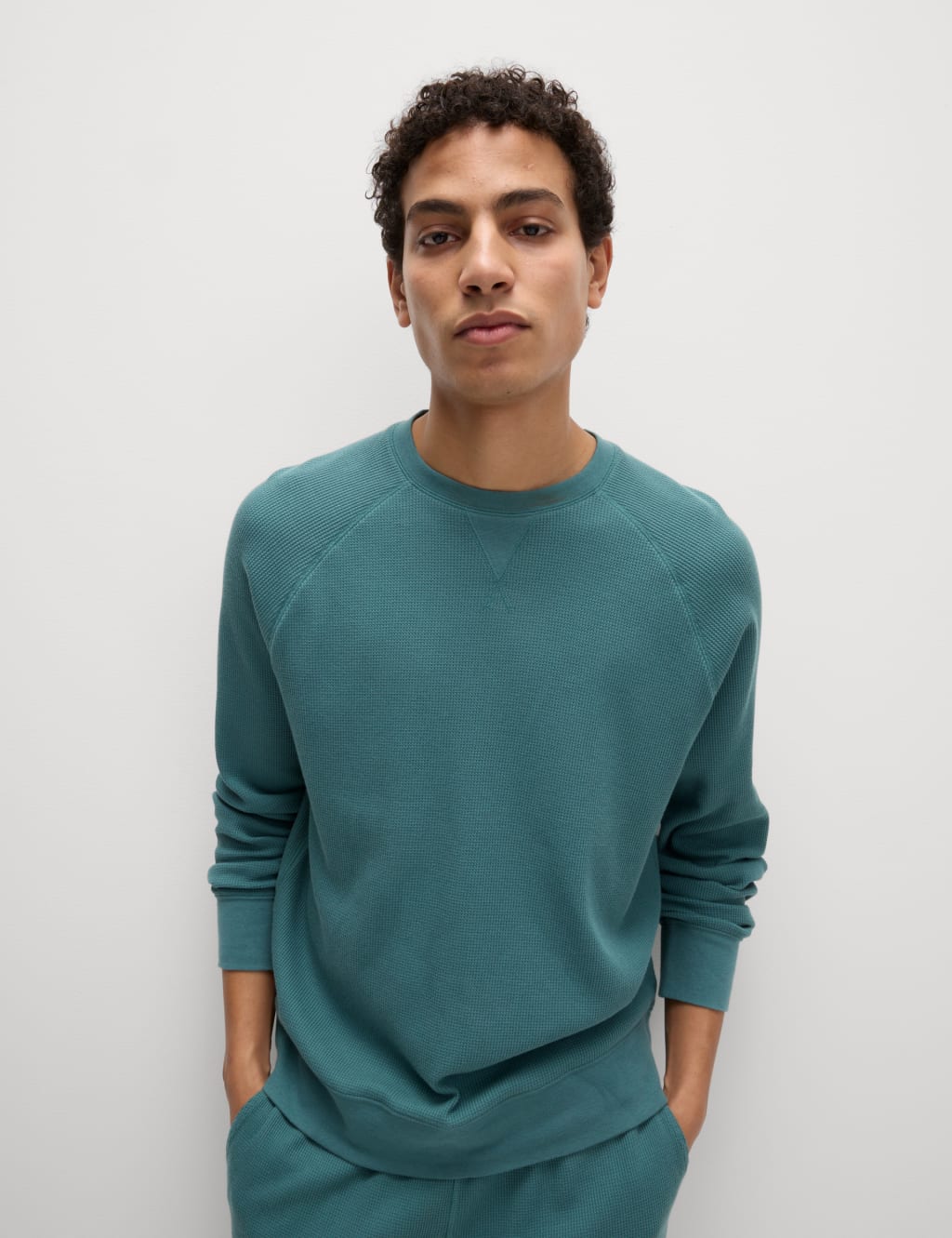 Pure Cotton Waffle Loungewear Sweatshirt 4 of 6