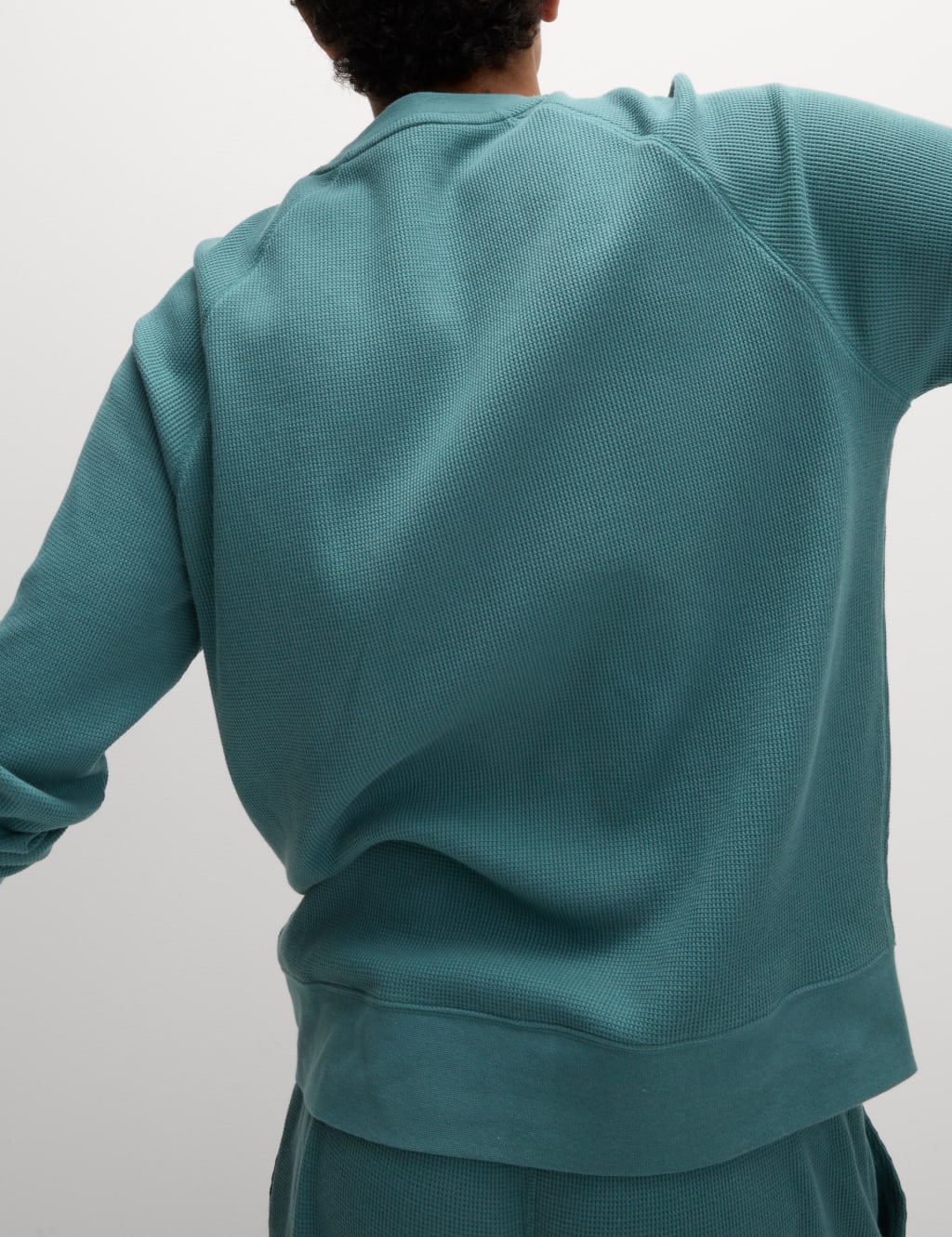 Pure Cotton Waffle Loungewear Sweatshirt 5 of 6