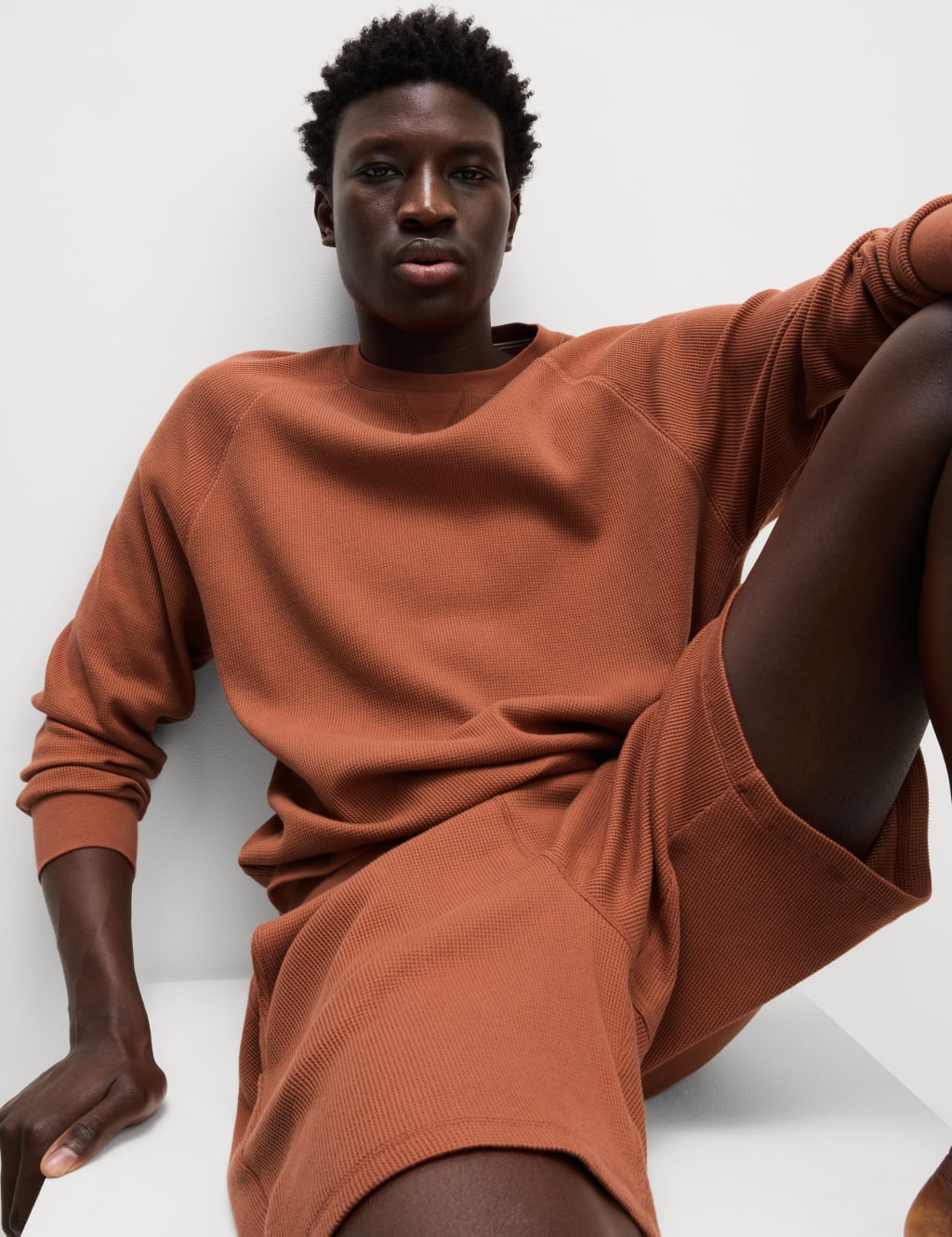 Pure Cotton Waffle Loungewear Sweatshirt 4 of 6