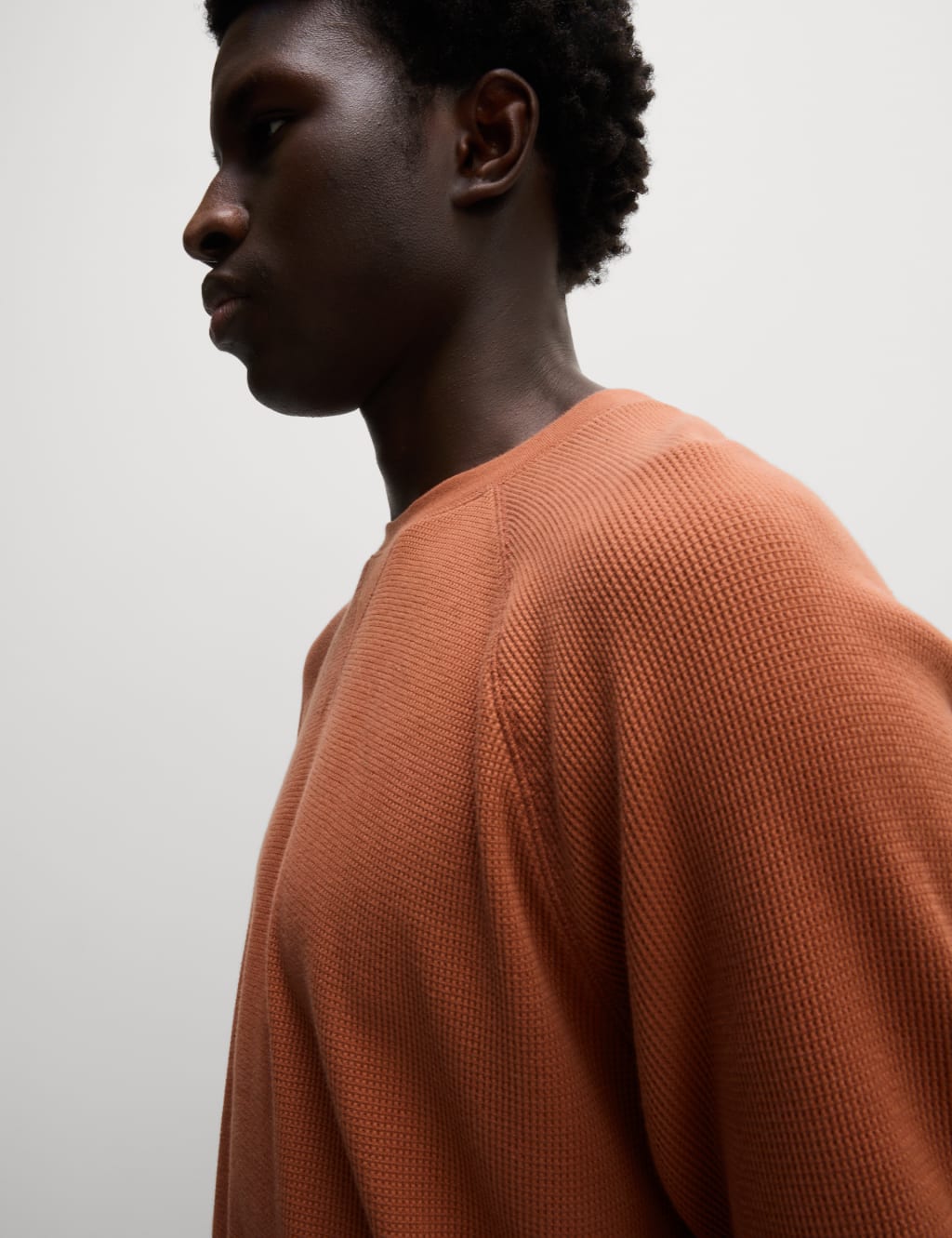 Pure Cotton Waffle Loungewear Sweatshirt 5 of 6
