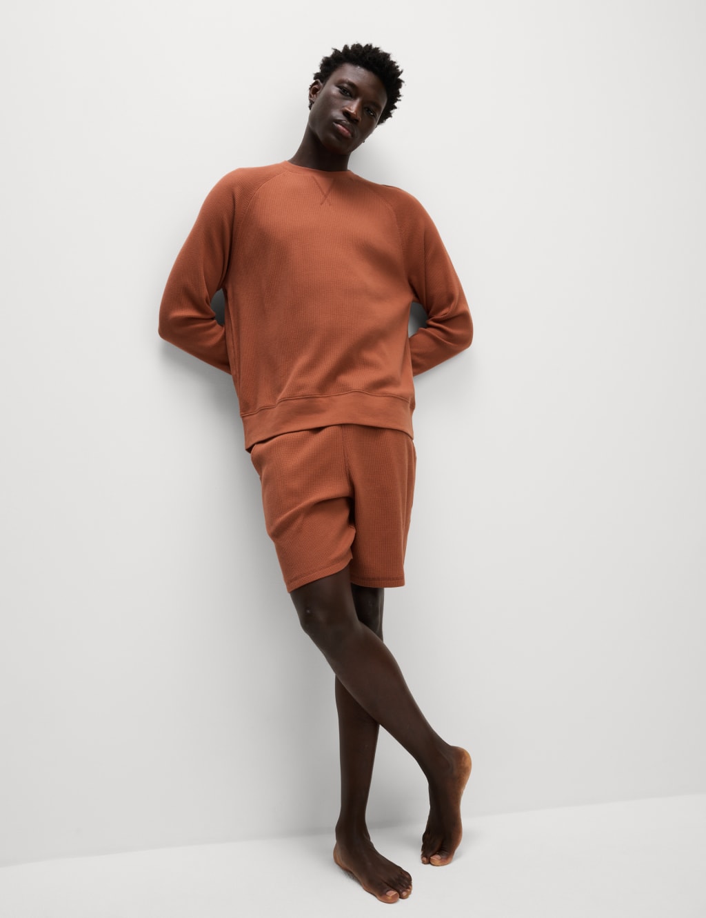 Pure Cotton Waffle Loungewear Sweatshirt 6 of 6