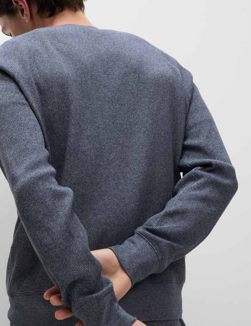 Pure Cotton Waffle Loungewear Sweatshirt 4 of 4
