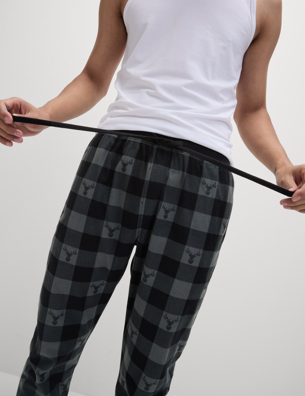 Cosy Checked Jogger Bottoms M S Collection M S