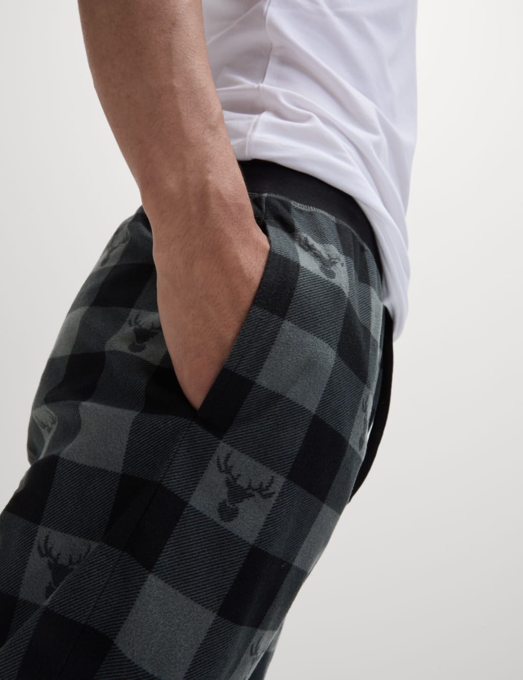 Cosy Checked Jogger Bottoms M S Collection M S