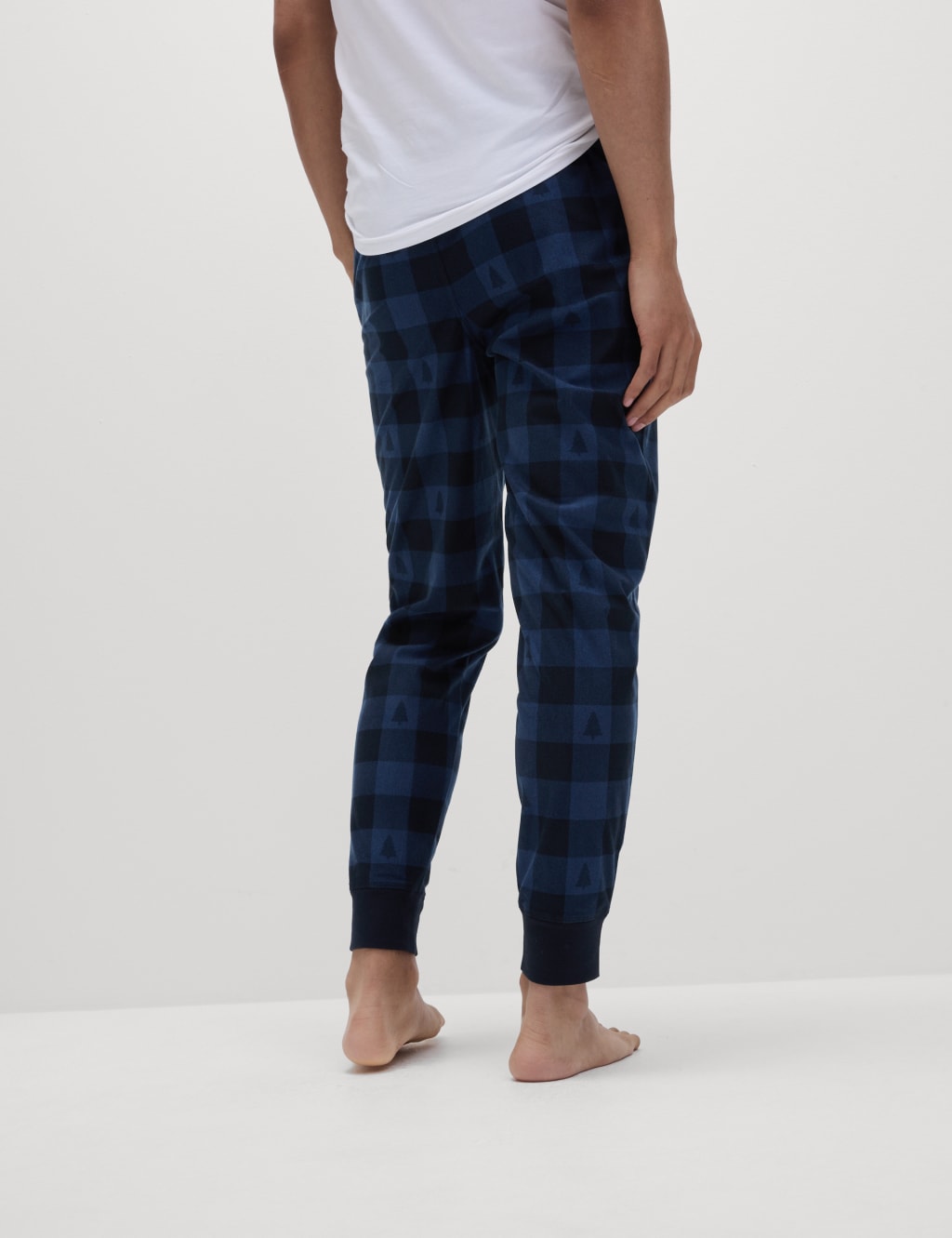 Cosy Checked Jogger Bottoms M S Collection M S
