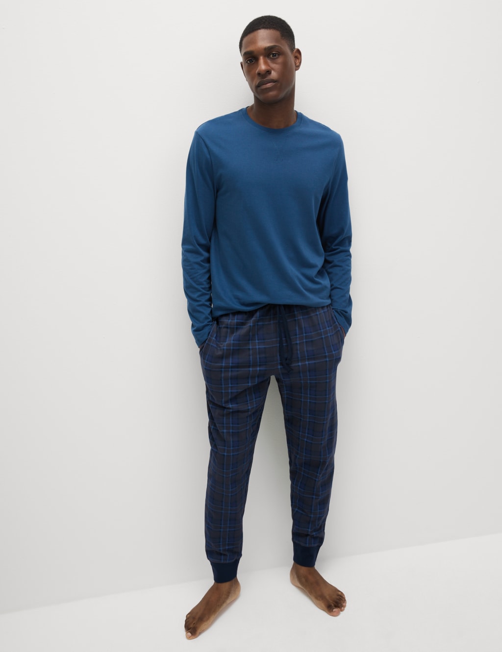 Pure Cotton Checked Pyjama Set M S Collection M S