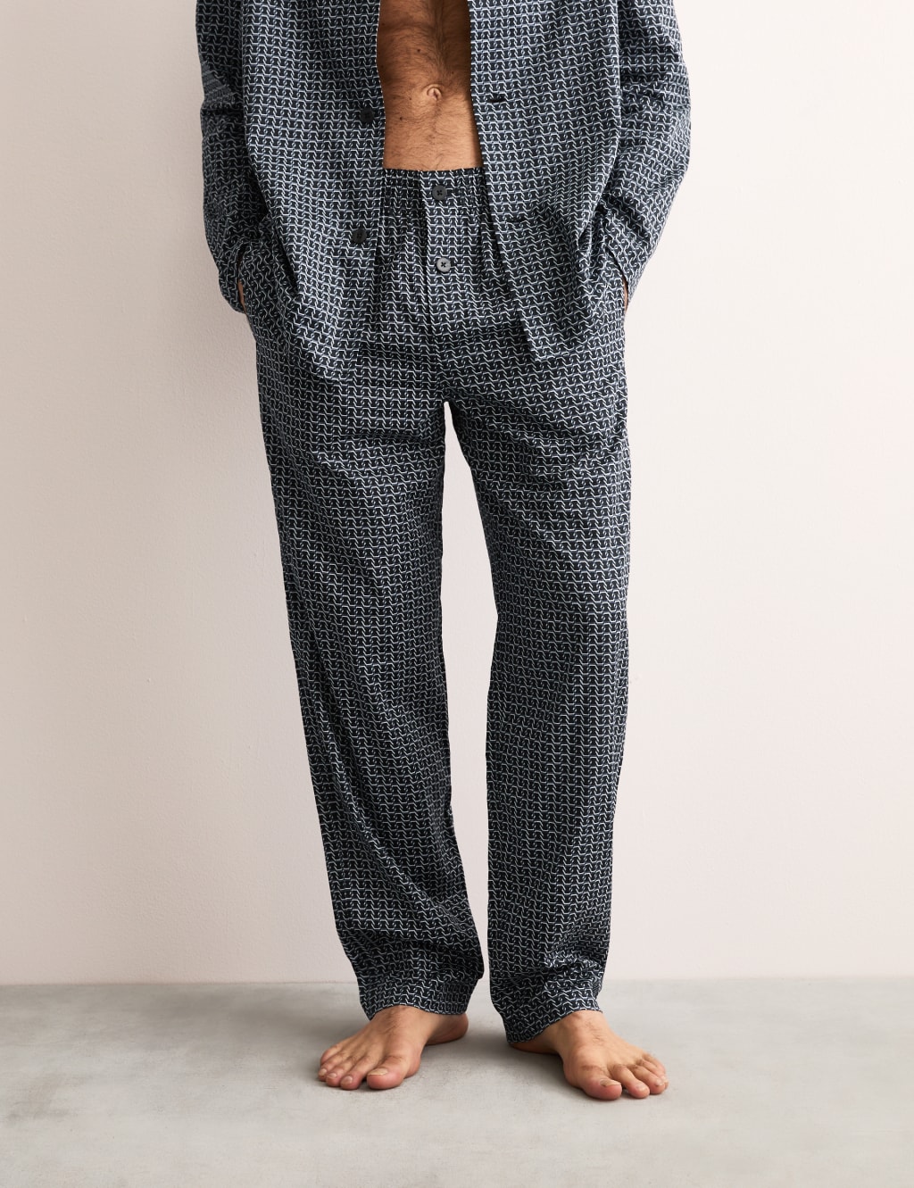 Pure Supima Cotton Geo Print Pyjama Bottoms