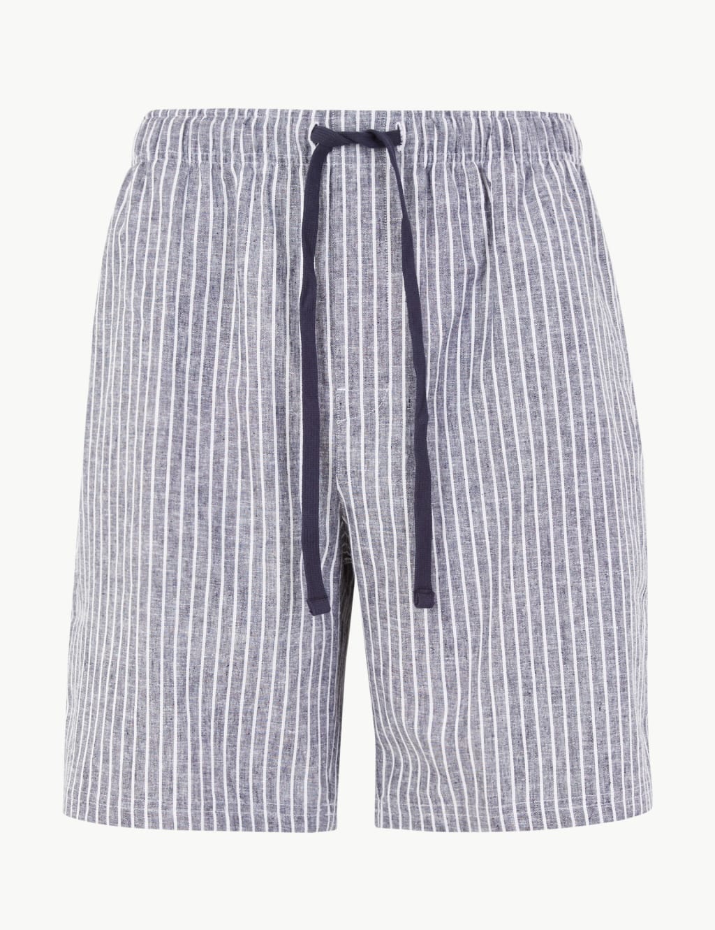 Linen Rich Striped Pyjama Shorts 1 of 1