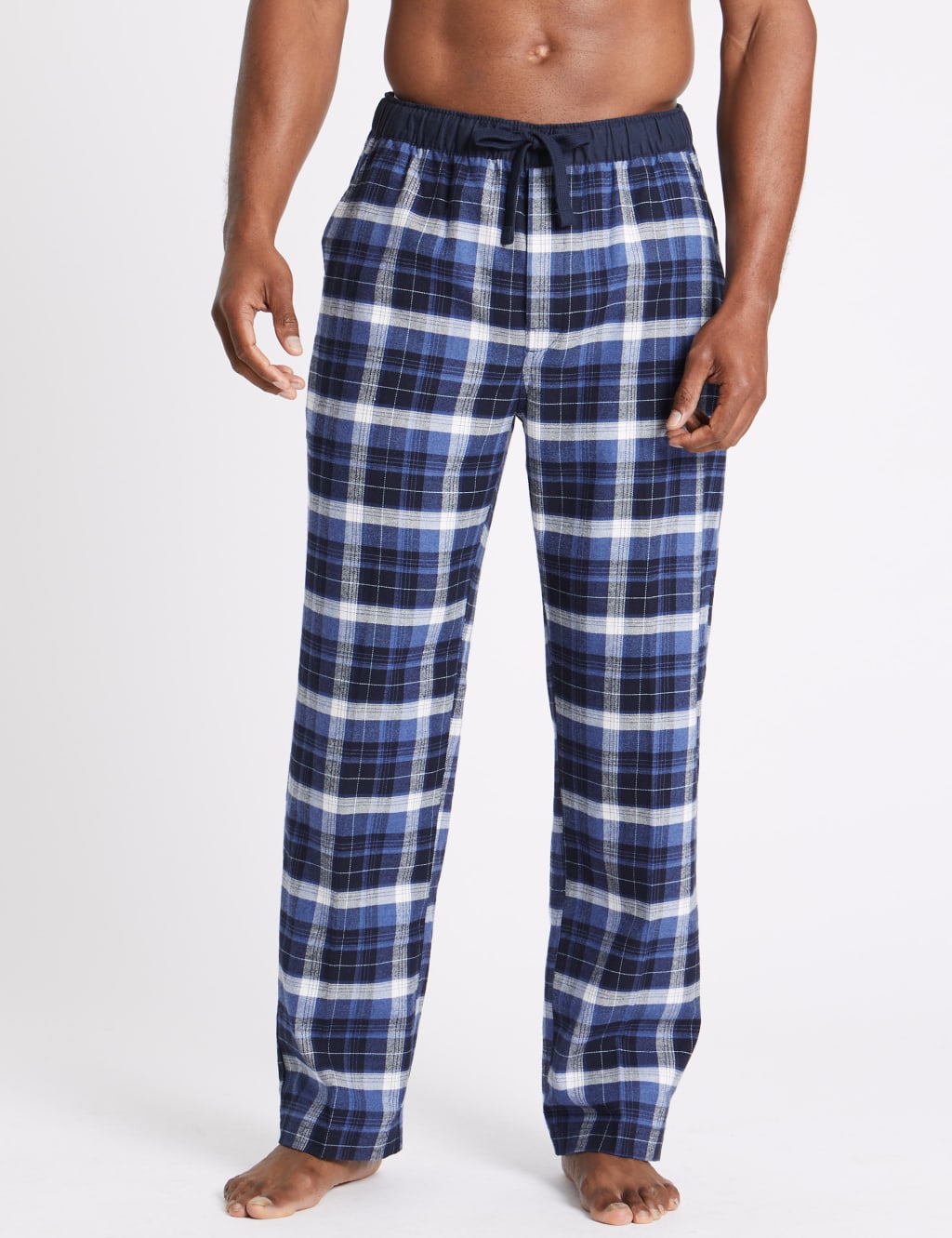 Pure Cotton Checked Long Pyjama Bottoms 1 of 3