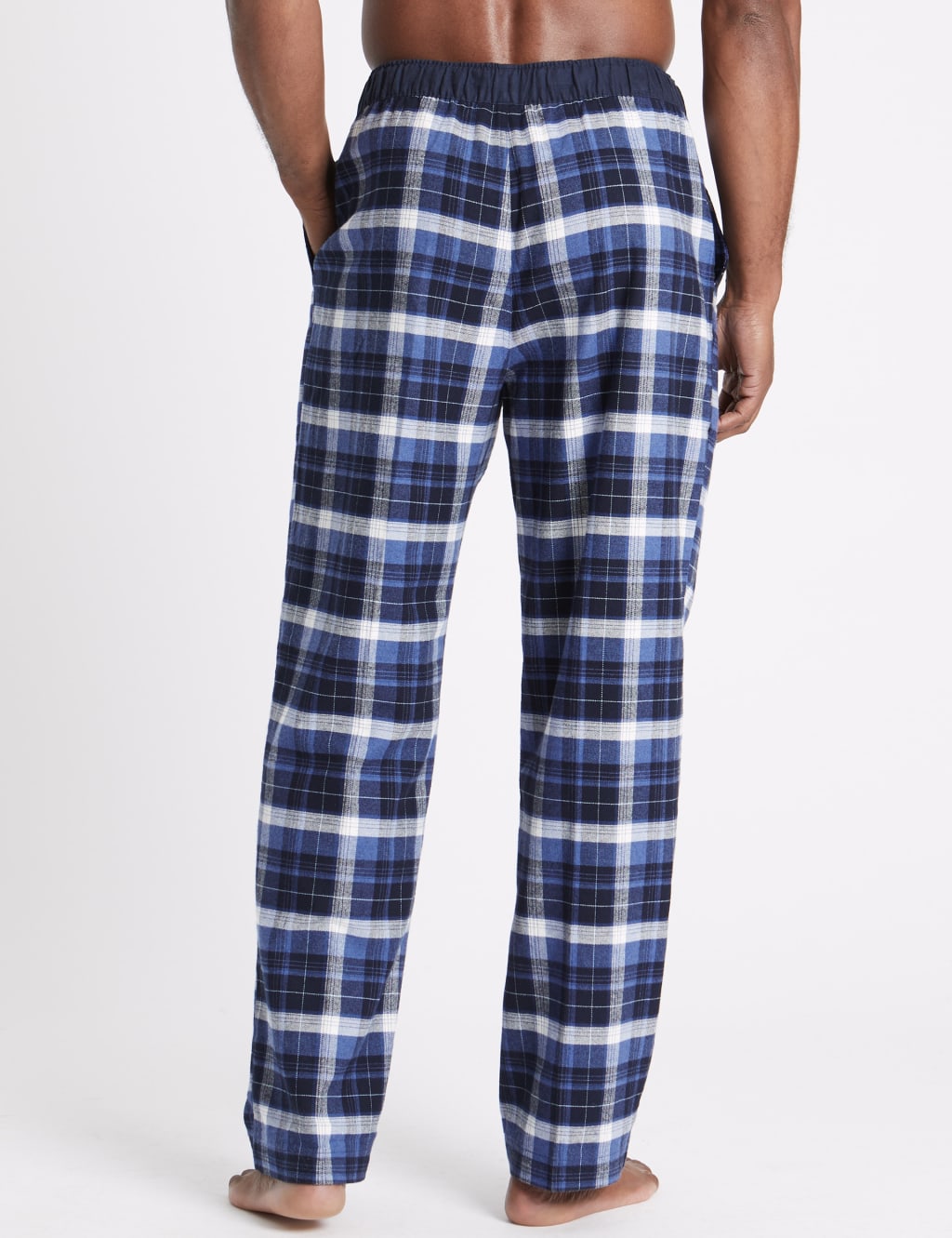 Pure Cotton Checked Long Pyjama Bottoms 3 of 3
