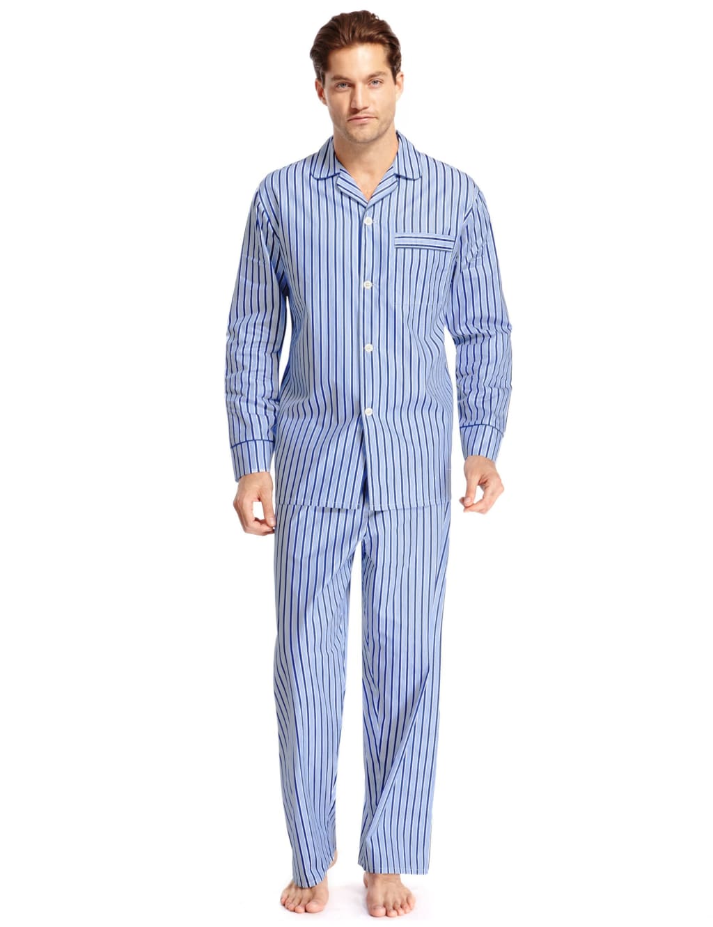 Pure Egyptian Cotton Striped Pyjama Set M S Collection M S