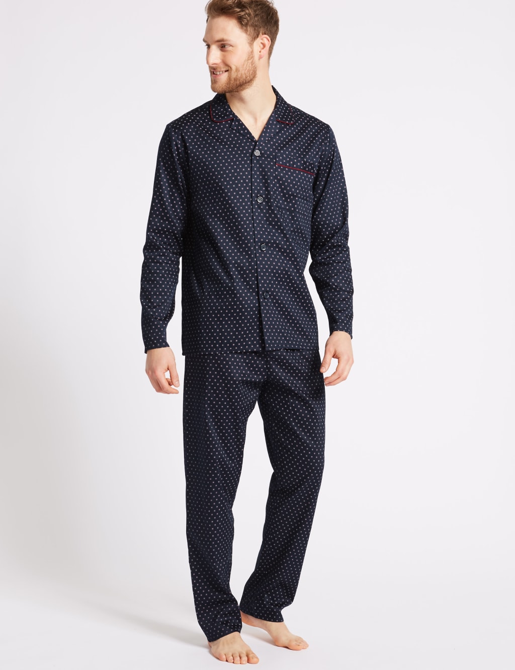 Pure Cotton Slim Fit Printed Pyjama Set M S Collection M S