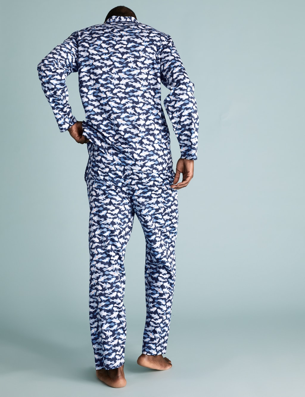 Pure Cotton Fish Print Pyjama Set 3 of 6