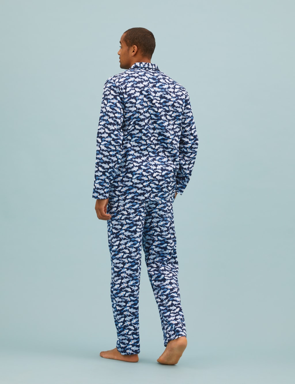 Pure Cotton Fish Print Pyjama Set 4 of 6