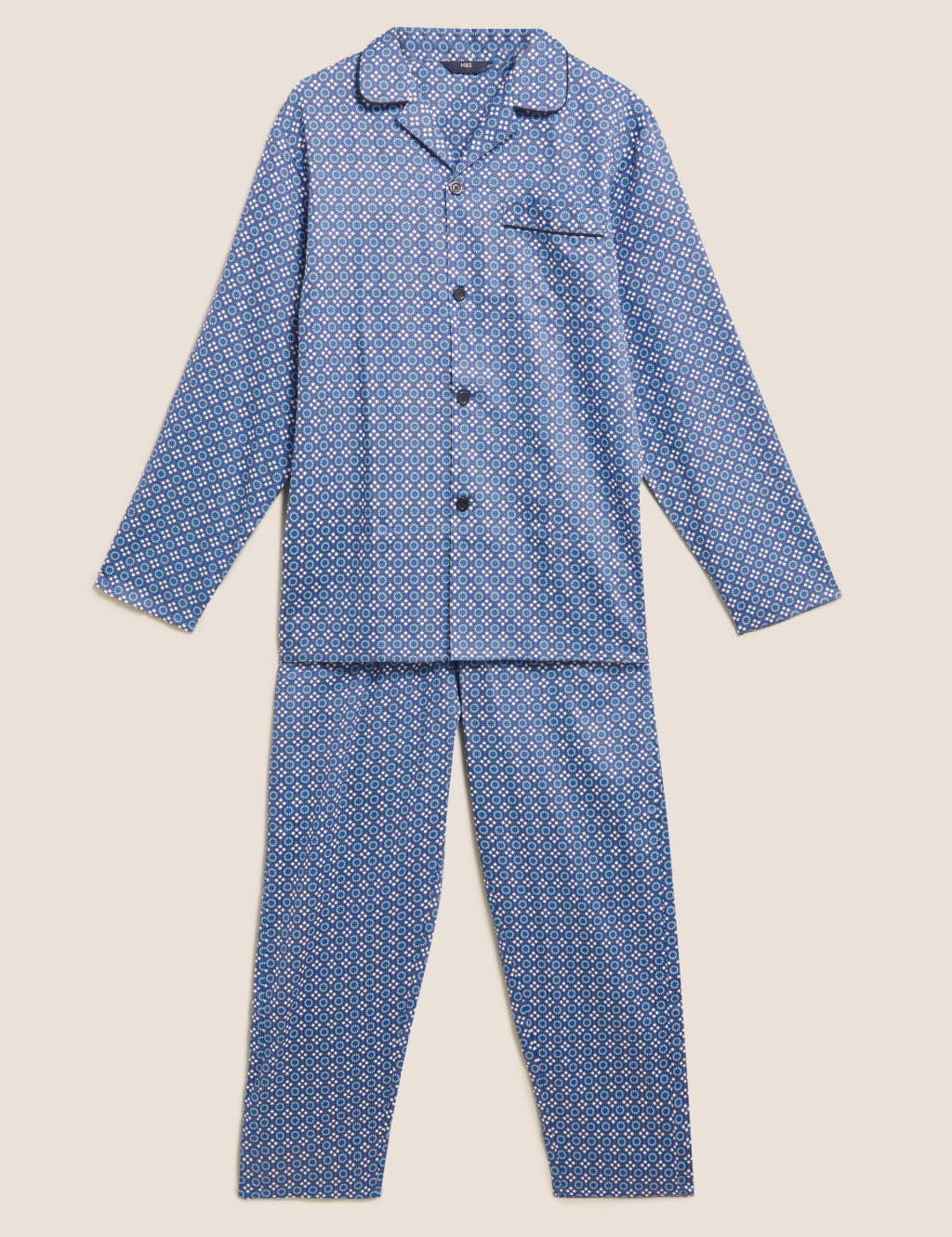 Pure Cotton Mosaic Print Pyjama Set 2 of 4
