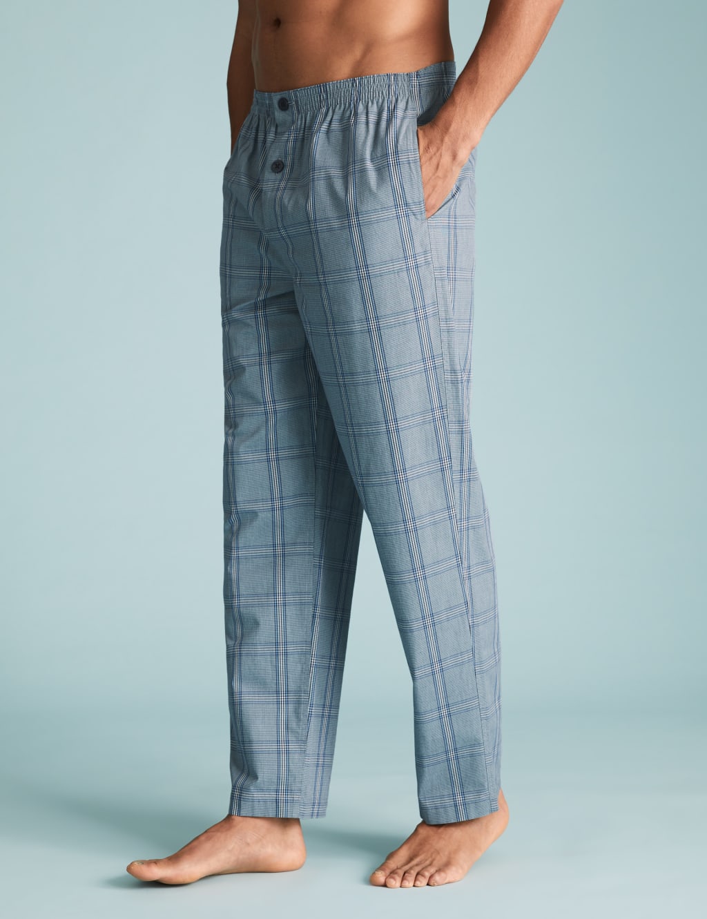 Pure Cotton Checked Pyjama Set 4 of 5