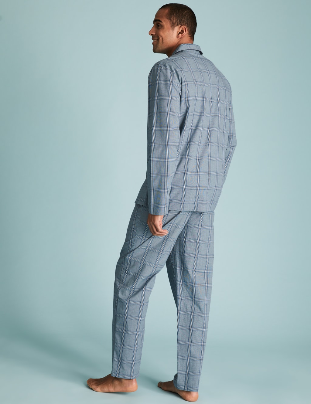Pure Cotton Checked Pyjama Set 5 of 5