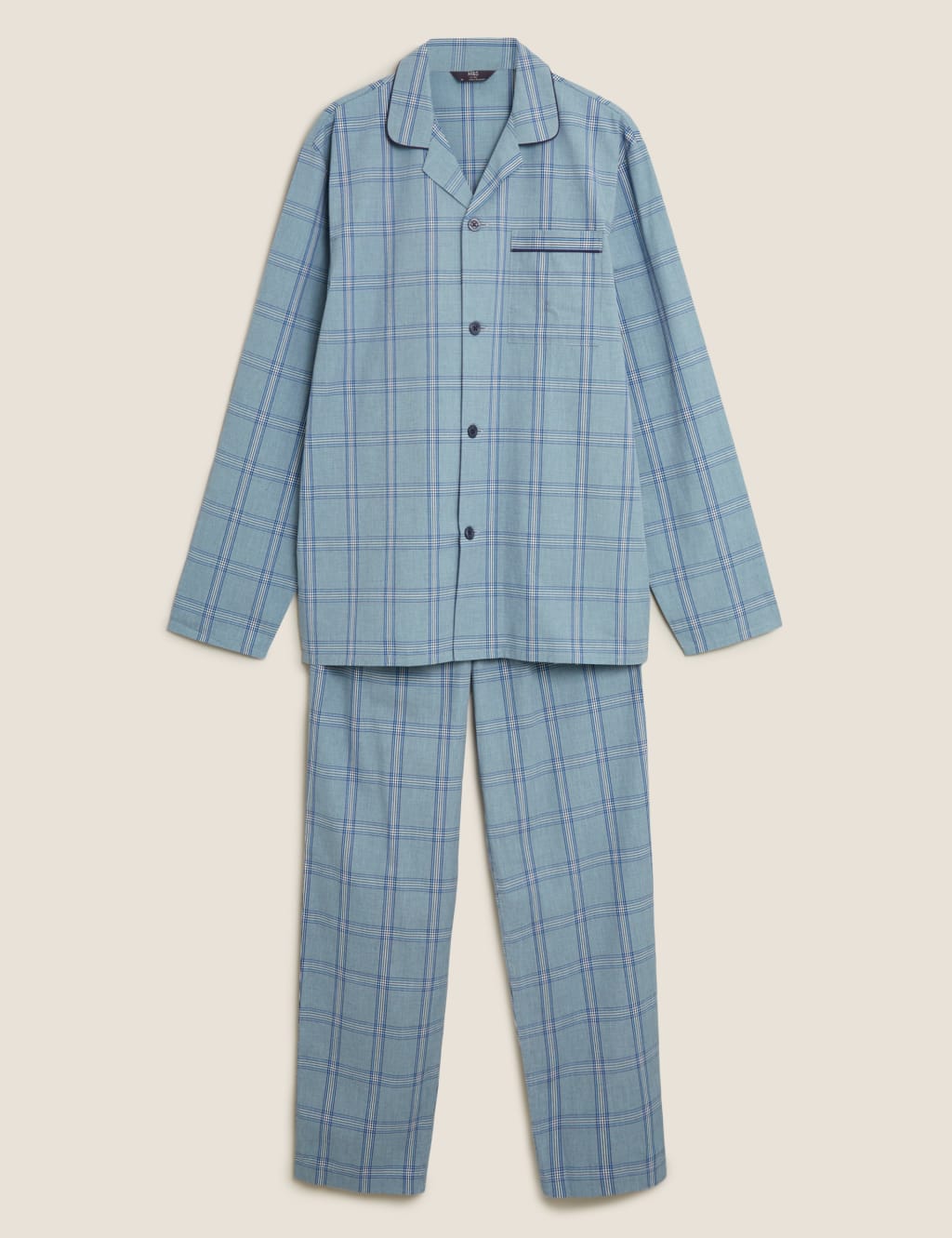Pure Cotton Checked Pyjama Set 2 of 5