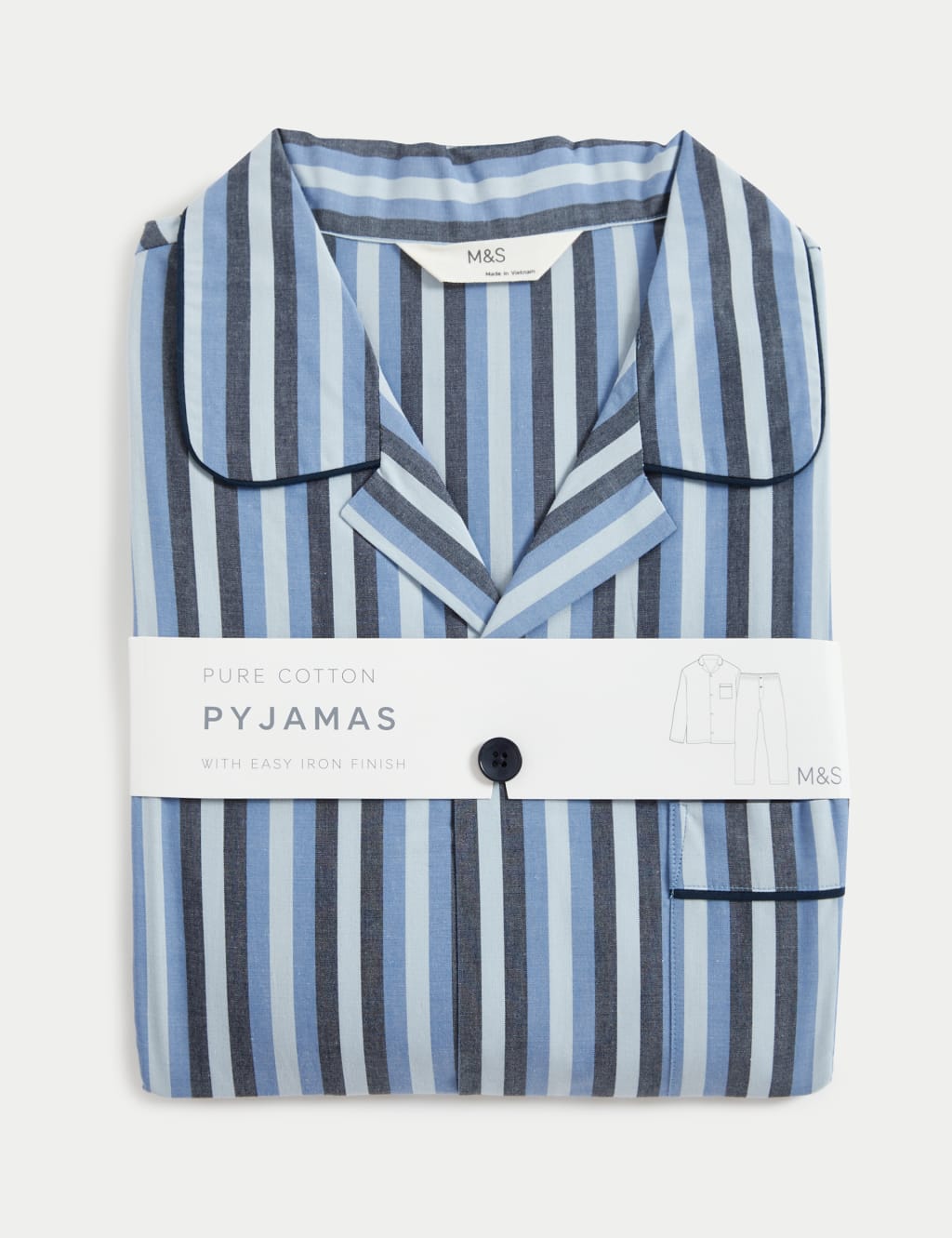 Pure Cotton Striped Pyjama Set 7 of 7