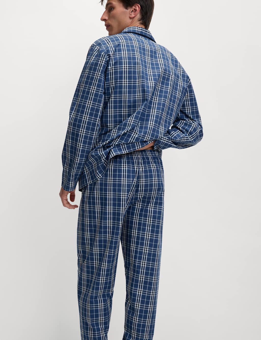 Pure Cotton Checked Pyjama Set 3 of 8