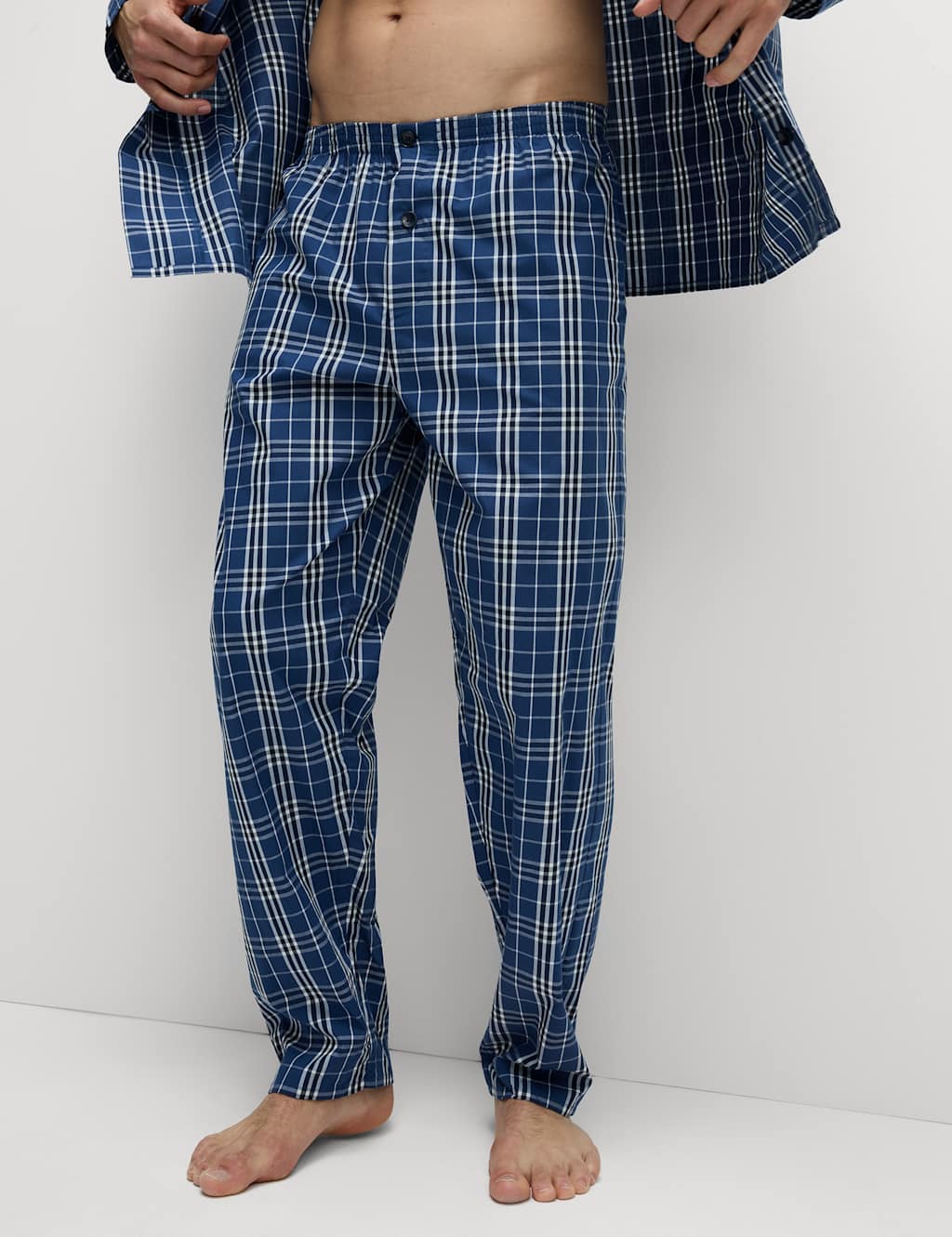 Pure Cotton Checked Pyjama Set 6 of 8