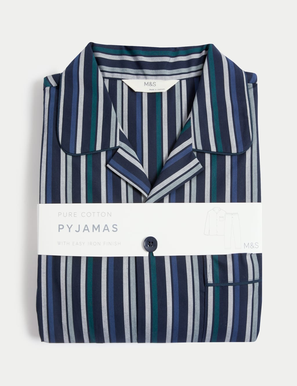 Pure Cotton Striped Pyjama Set M S Collection M S