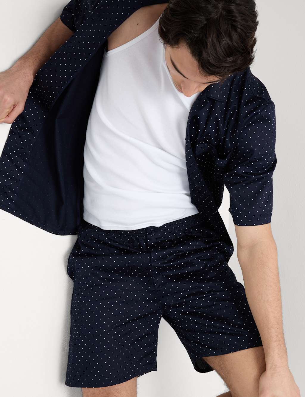 Pure Cotton Polka Dot Shortie Pyjama Set 1 of 6