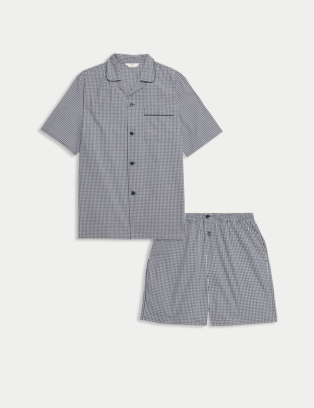 Pure Cotton Checked Pyjama Set 2 of 6