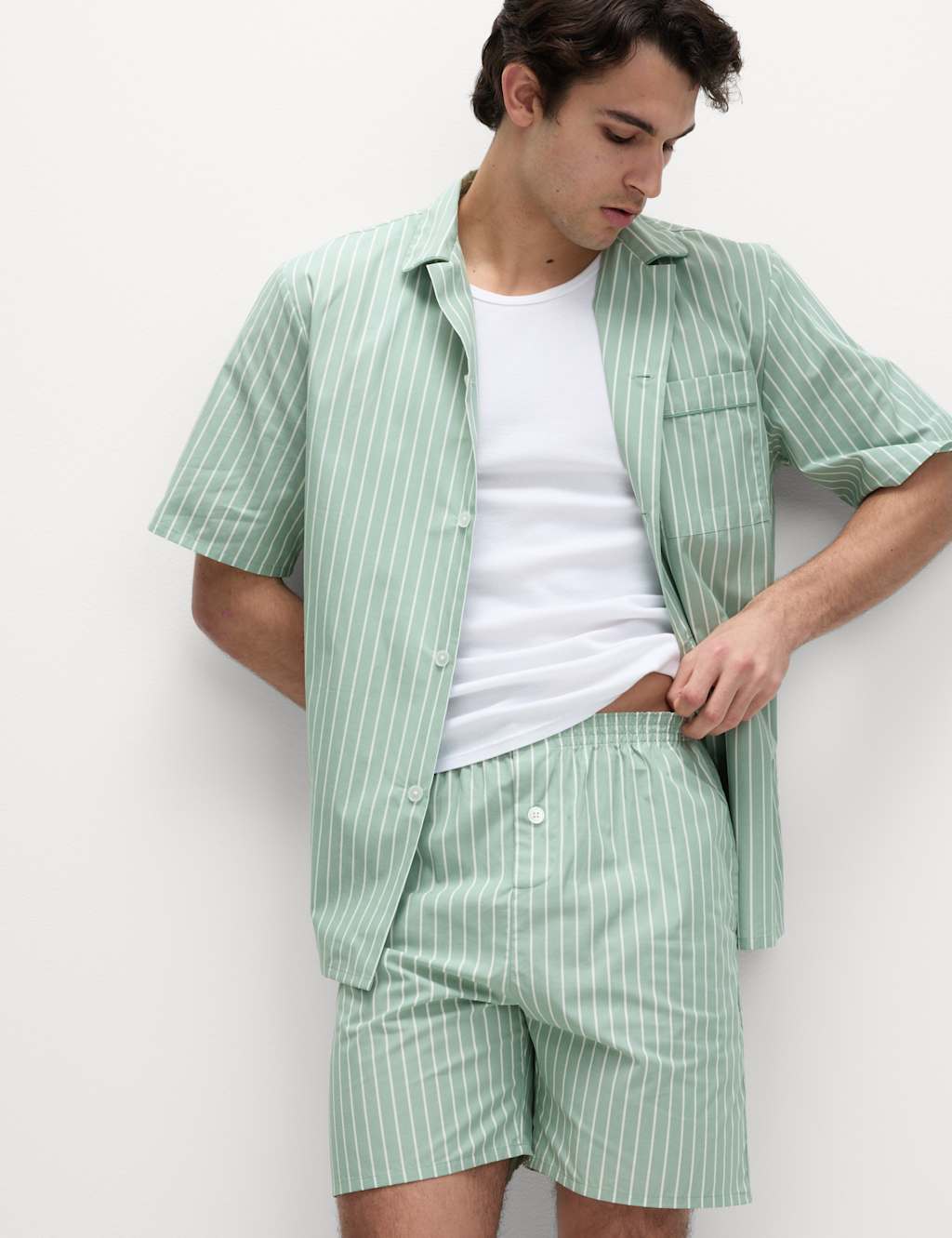 Pure Cotton Striped Pyjama Set 4 of 5