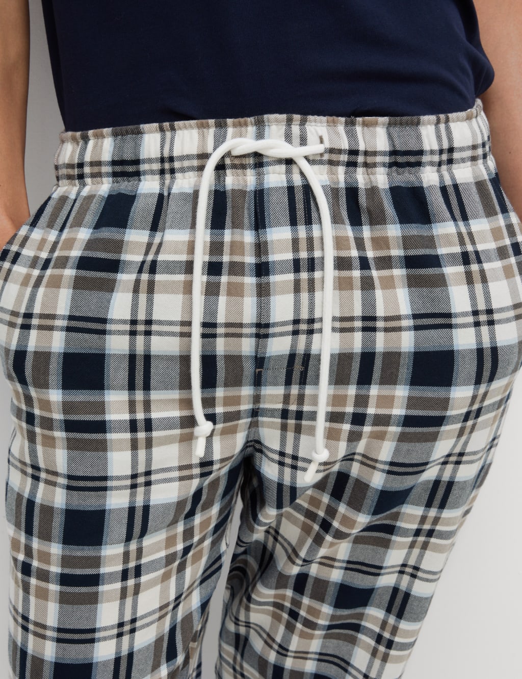 Pure Cotton Checked Loungewear Bottoms 3 of 5