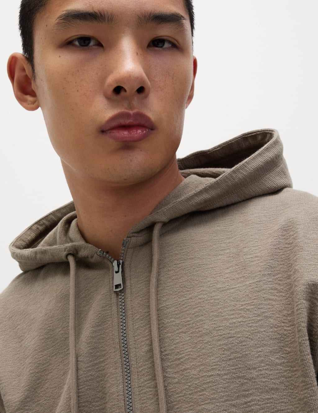 Pure Cotton Textured Zip Through Hoodie 7 of 7