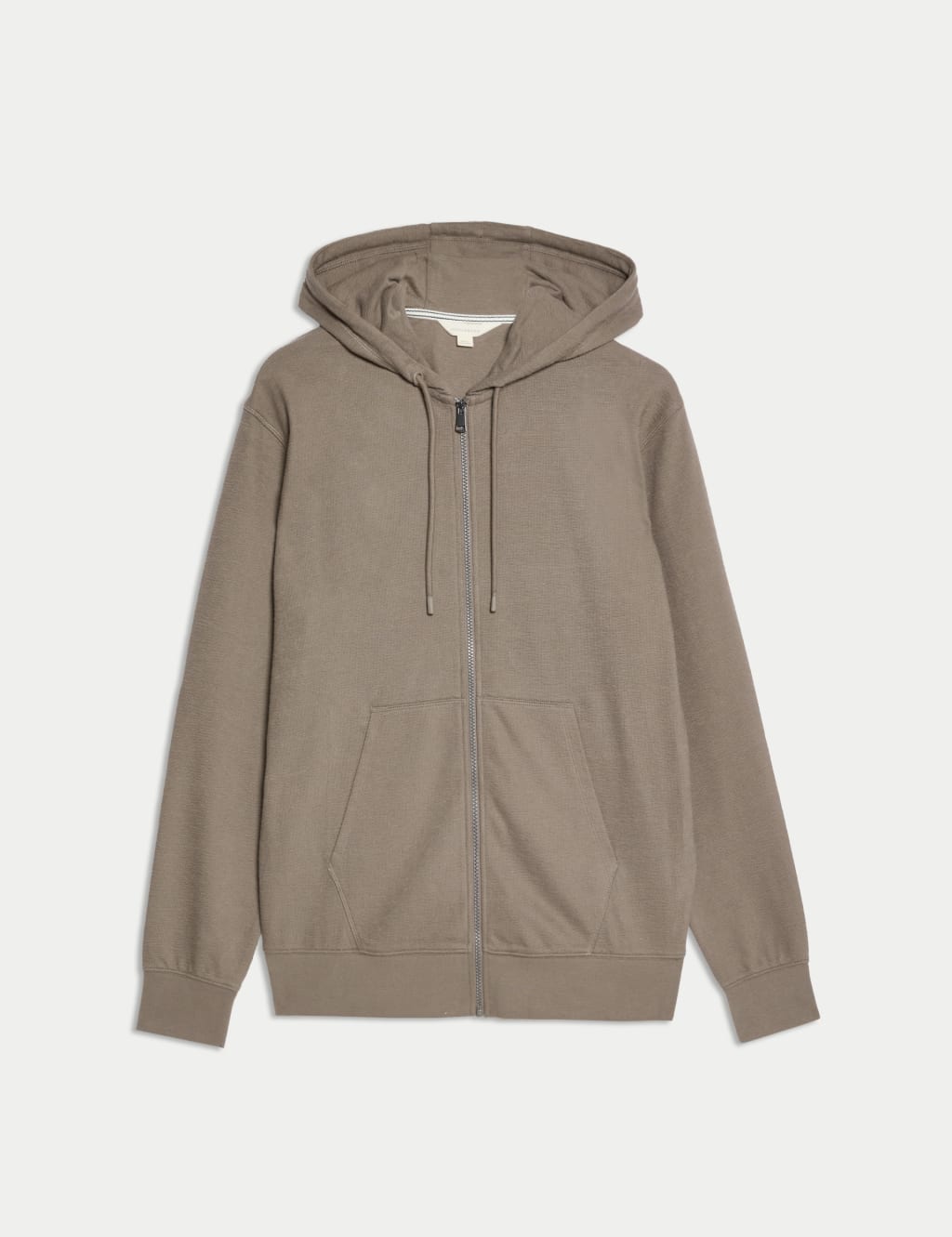 Pure Cotton Textured Zip Through Hoodie 2 of 7