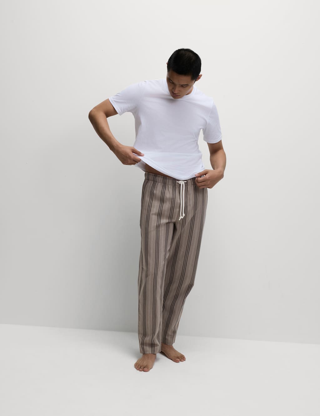 Pure Cotton Striped Loungewear Bottoms 4 of 5