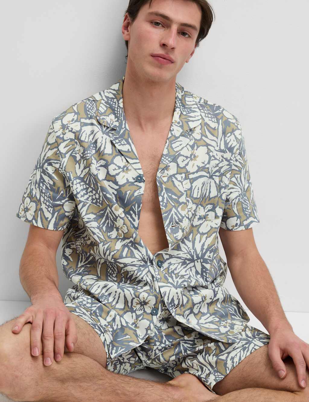 Pure Cotton Tropical Print Pyjama Set 5 of 5
