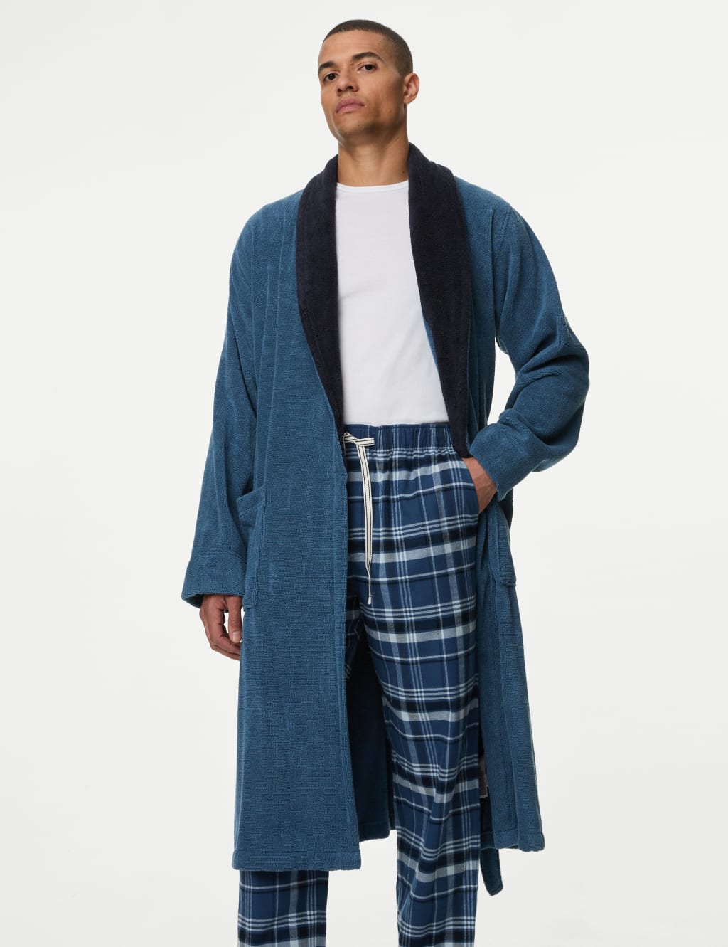 Longer Length Pure Cotton Dressing Gown