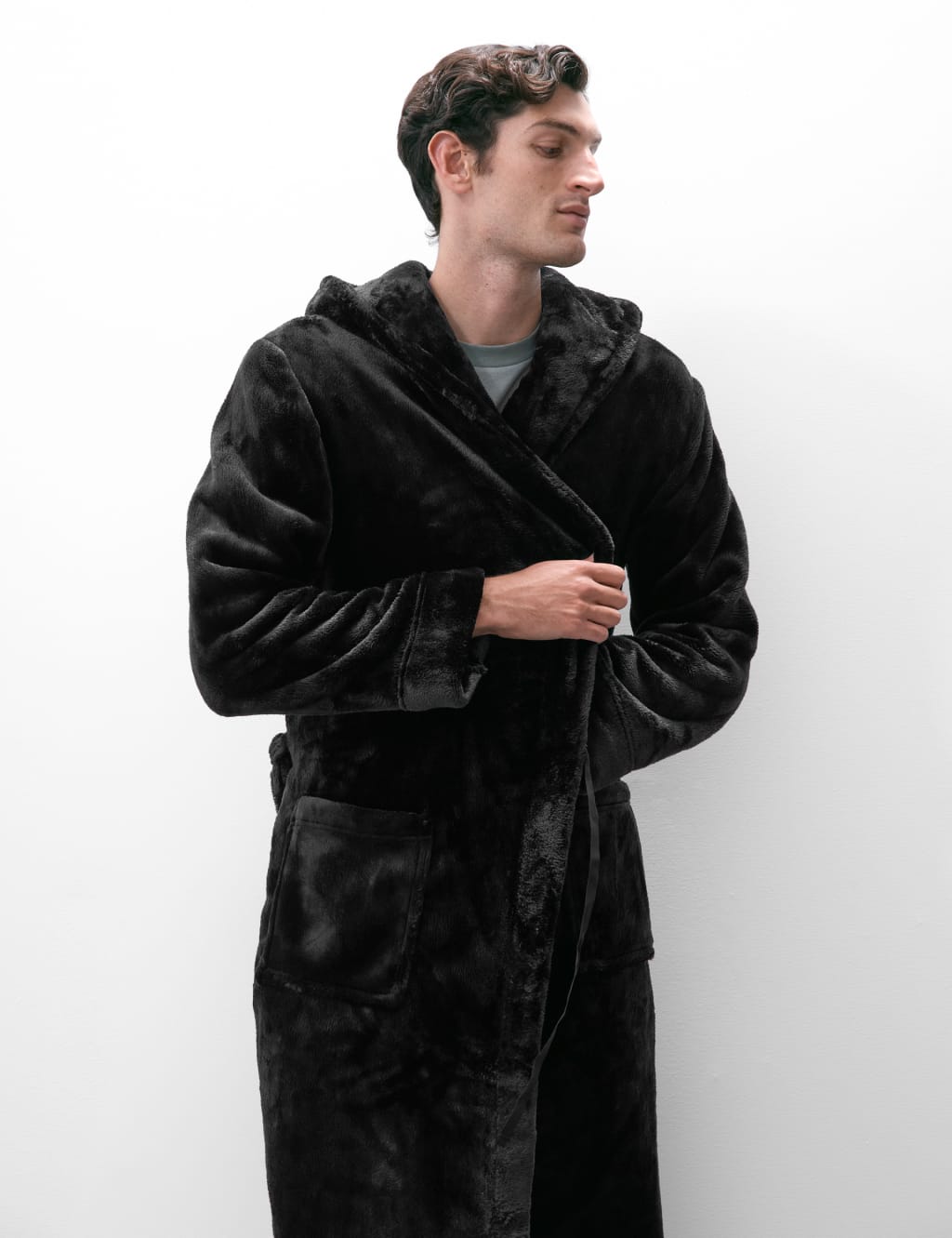 Fleece Supersoft Hooded Dressing Gown Autograph M S