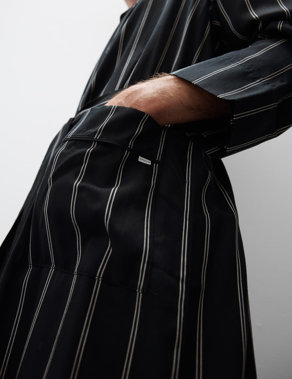 Pure Lyocell Striped Dressing Gown 4 of 7