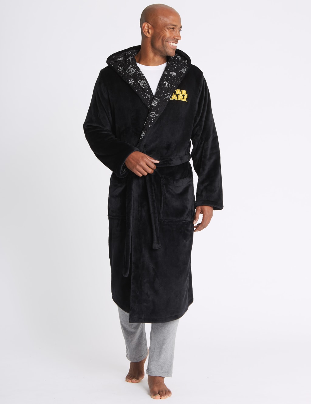Hooded Embroidered Star Wars Dressing Gown M S Collection M S