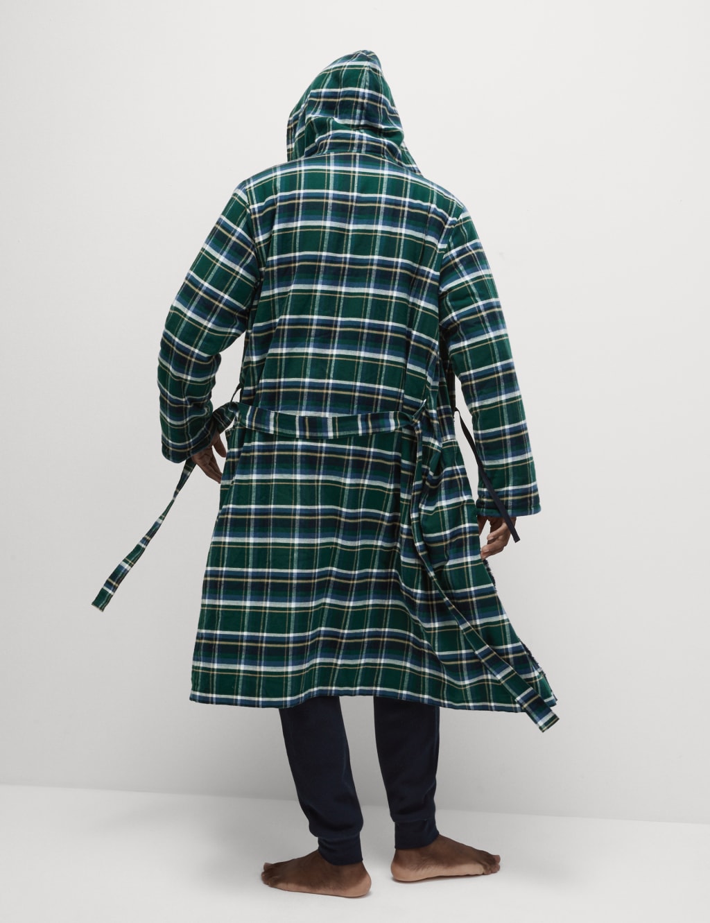 Fleece Checked Dressing Gown M S Collection M S