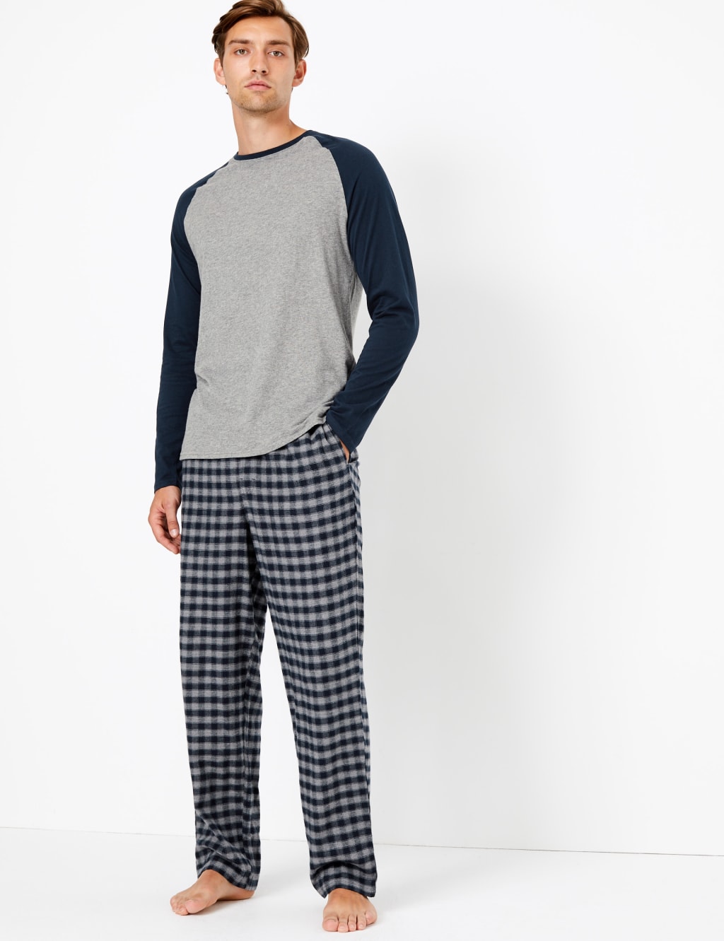 Brushed Cotton Checked Pyjama Set 1 of 4
